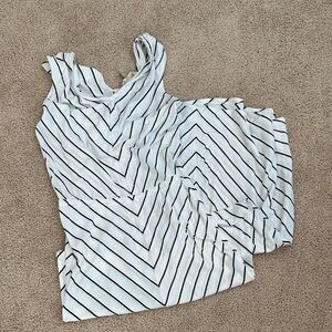 Banana Republic White Maxi Dress with  Chevron Stripes